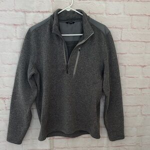 Stoic gray fleece half-zip pullover